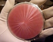 1933 3 1/4 "sterling silver Art Deco compact mirror guilloche compact dance purse flappers purse great gatsby era compact