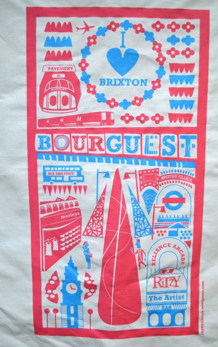 Brixton tea towel