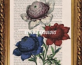 Book Page Print Art Floral Trio Home Decor Wall Decor Mixed Media Art Buy 2 Get 1 Free