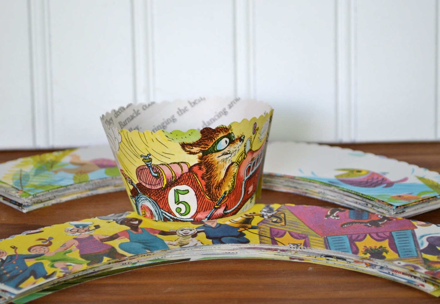 Cupcake Wrapper - Upcycled Book Cupcake Holder - Children's Book Cupcake Wrapper