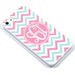 Monogram iPhone 5, 4 Case - Samsung Galaxy s2 s3 s4 note, Ipod Touch 4, 5, Blackberry - Chevron - mint pink - 0002