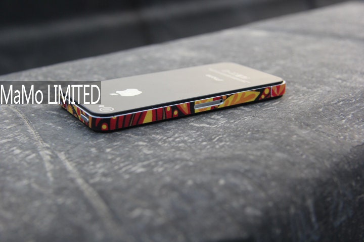 Color Totem-Iphone 5 4S 4 Decal Iphone Sticker Iphone skins Iphone side stickers for apple iphone cell phone vinyl sticker