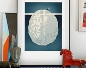 Potential. llustration art giclée print signed by Pawel Jonca (me). A2 poster. A little house built on a iceberg.