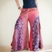 Unique Patchwork Butterfly Wide Leg Women Pants Light Weight Printed Crinkle Cotton Elastic Waist (PK-14)