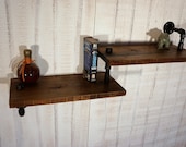Industrial Pipe With Reclaimed Wood Shelves
