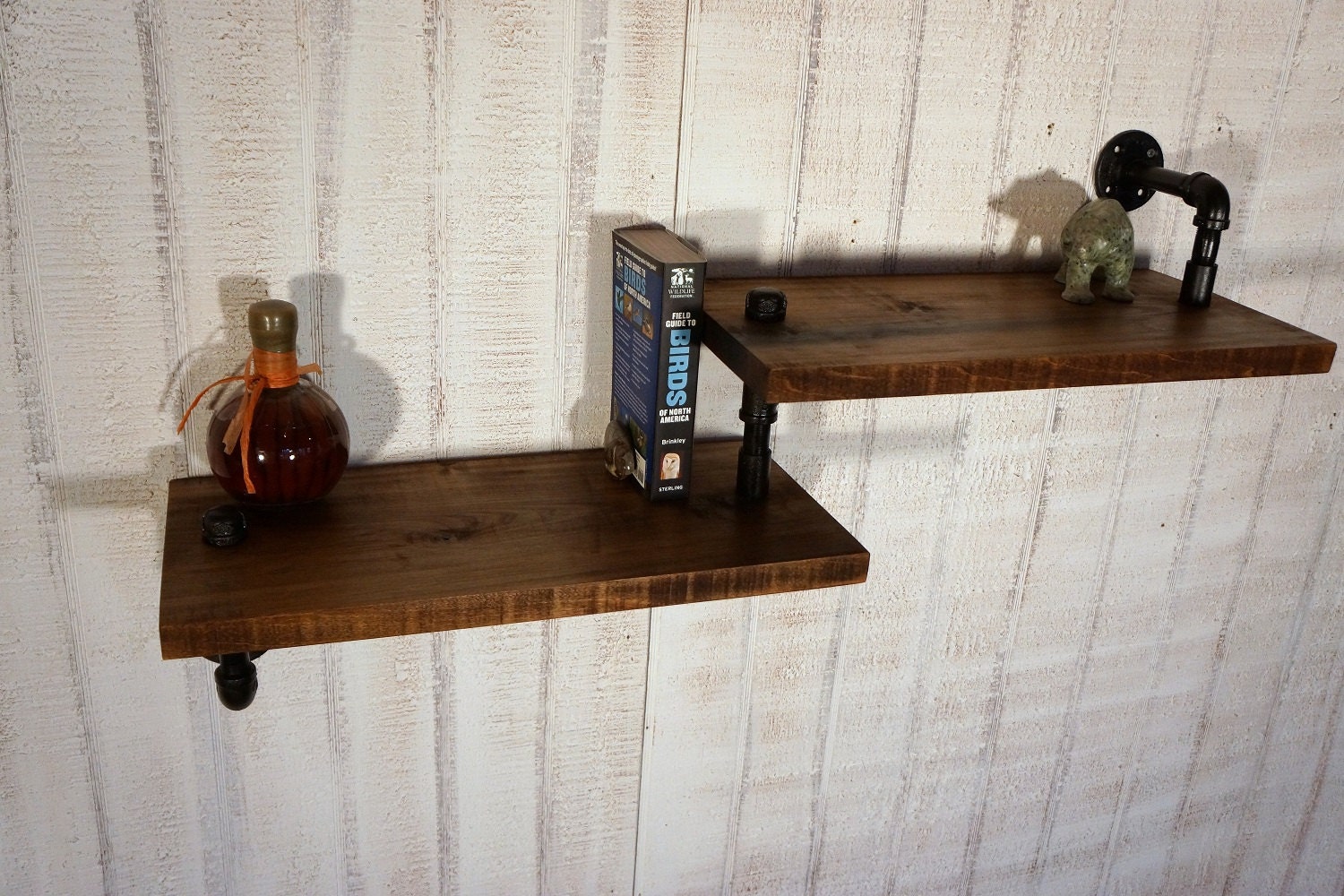Industrial Pipe With Reclaimed Wood Shelves