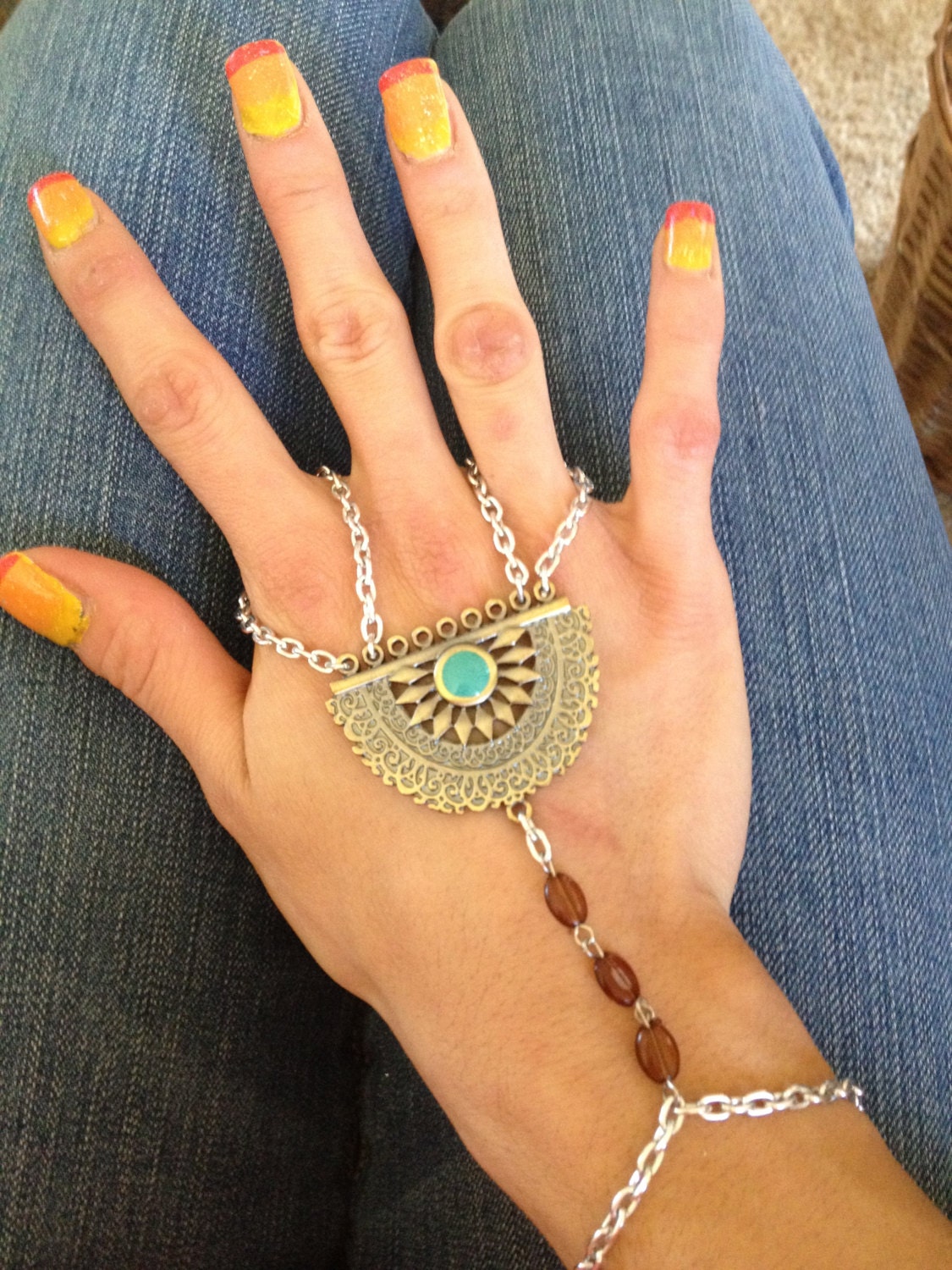 Egyptian style double finger slave bracelet