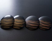 Vintage 80's Zebra Print Earrings - Gold & Copper - Oval Earrings