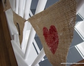 Just Married Rustic Burlap Bunting Wedding Decoration