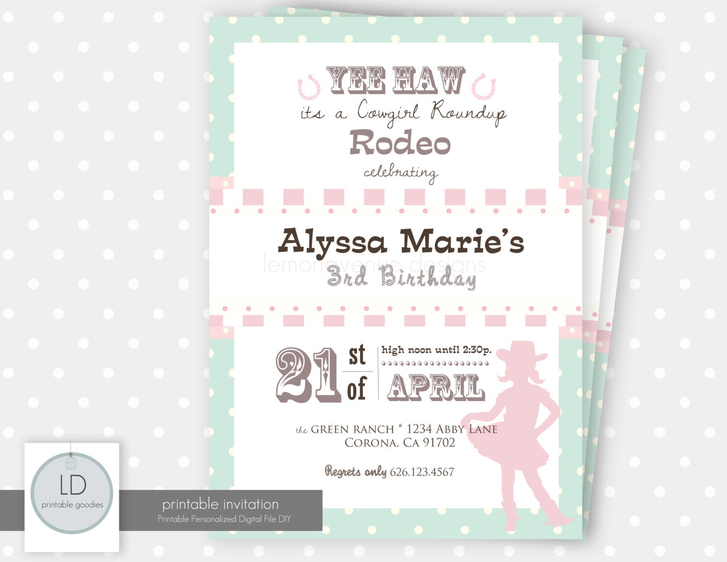 Cowgirl Pink Party Invitation Il_170x135