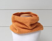 Chunky Crochet Scarf Cowl in Orange