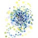 Handmade Watercolor Original Painting- Blue and Green Swirling Dots- Wall Art Print 8" x10" Original Artwork  Illustration