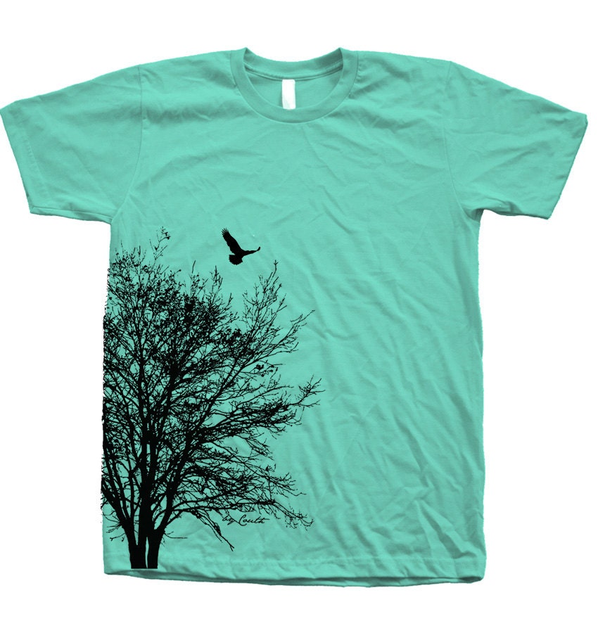 Tree Shirt Mens Unisex Hand Screen Print American Apparel Crew Neck Available: S, M, L, XL, XXL 26 Color Option