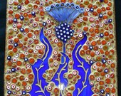 Stained glass mosaic - "Thistle"