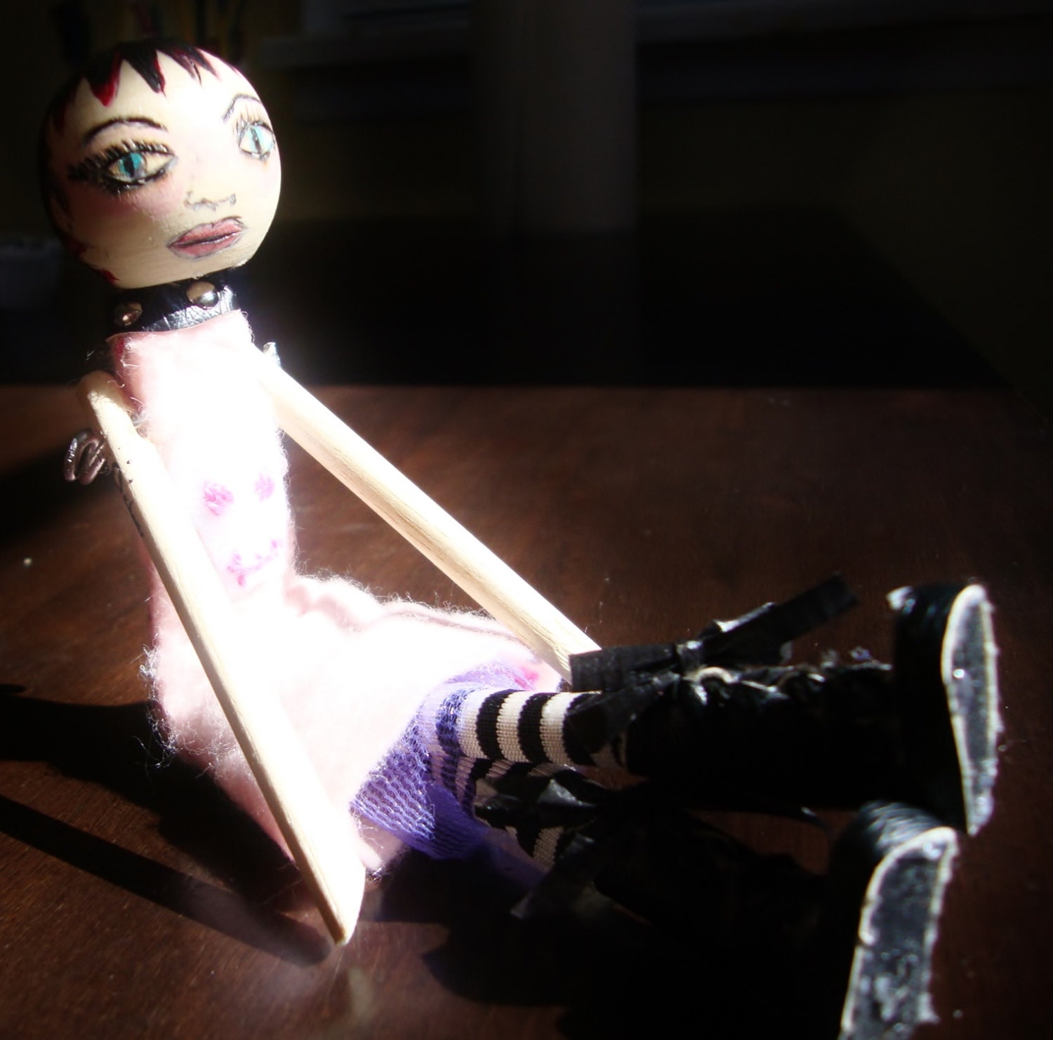 OOAK Stick Art Doll the Punk Rocker or Goth