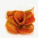 Fall Flower Brooch, Pumpkin orange, Honey gold, Red, Wet felted brooch, Autumn color palette, Flower jewelry, Fashion pin