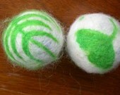 Needle Felted Toy Balls One Fern and One Ginko