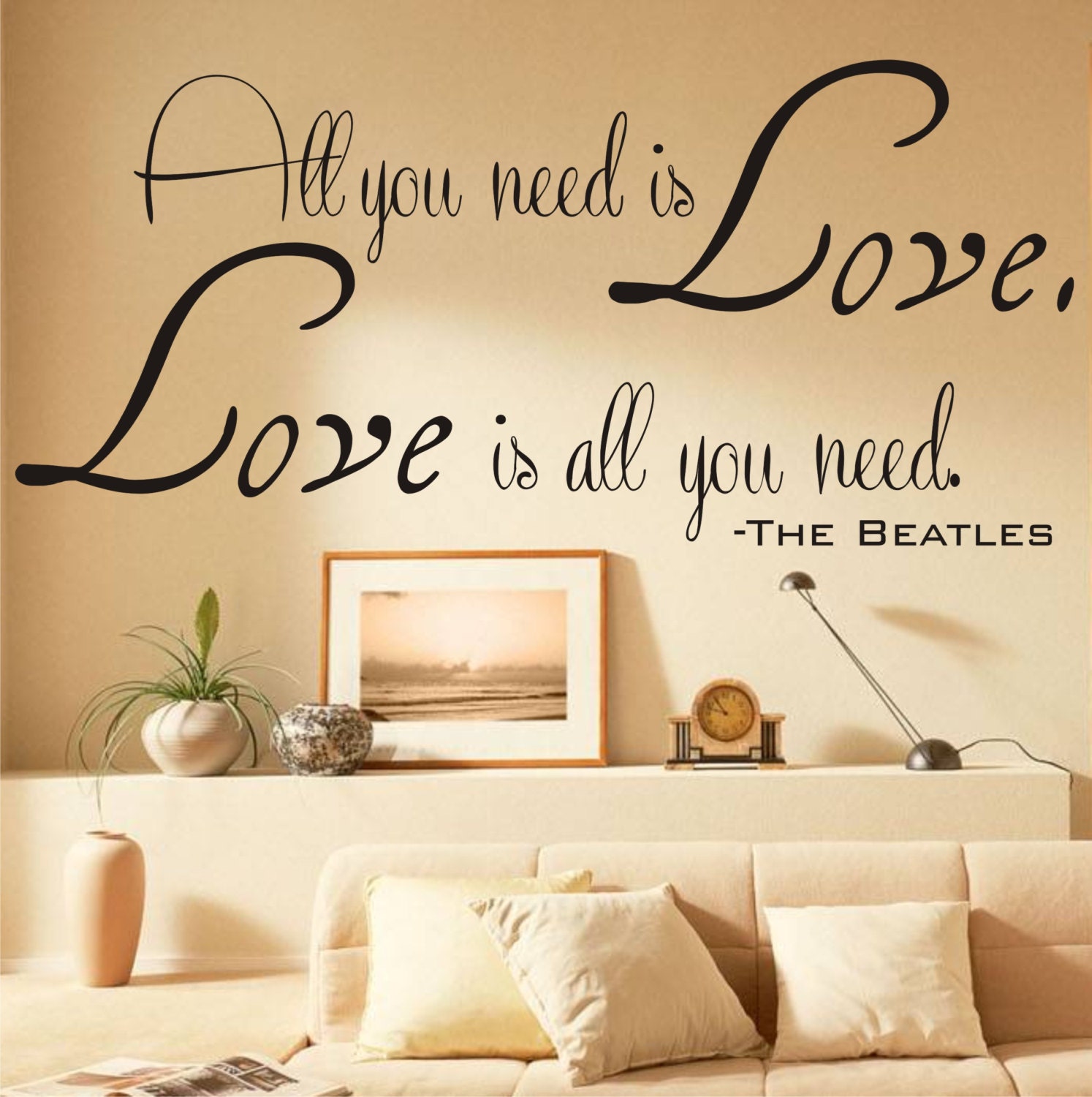 SALE The Beatles vinyl wall art song lyrics All we need by VineL