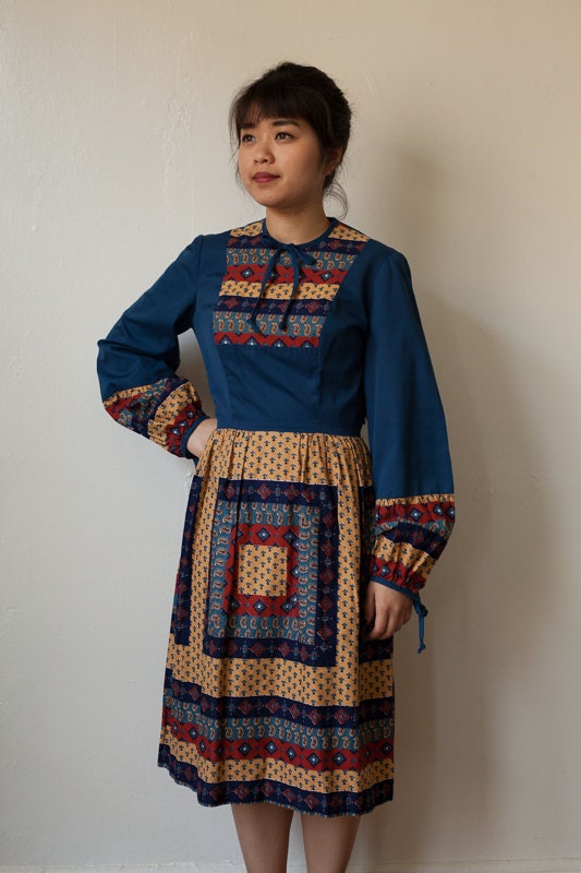 70's Paisley Folk Dress