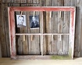 Repurposed Salvaged Farmhouse Wood Window Picture Frame With Clothes Pins and Wire