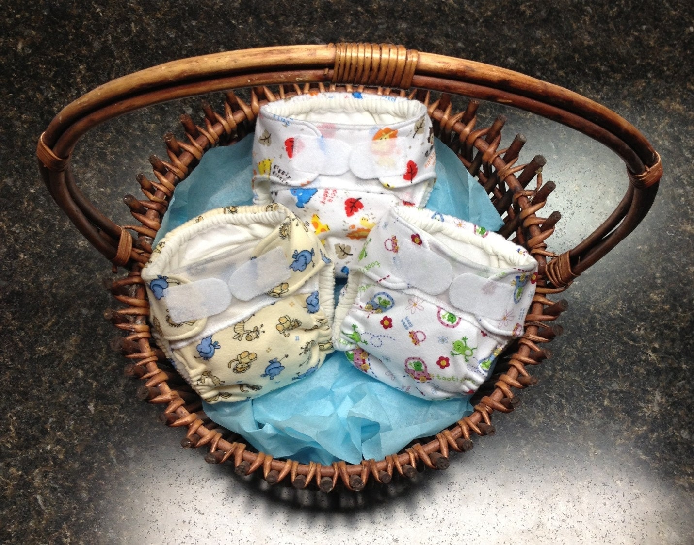 Introducing Set of 3 DrammyNubees Line of AIO (all in one) Premie to Newborn Cloth Diapers (touchtape or snap closure)