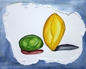 You and Your Shadows 9x12 Original Sewn Watercolor Painting
