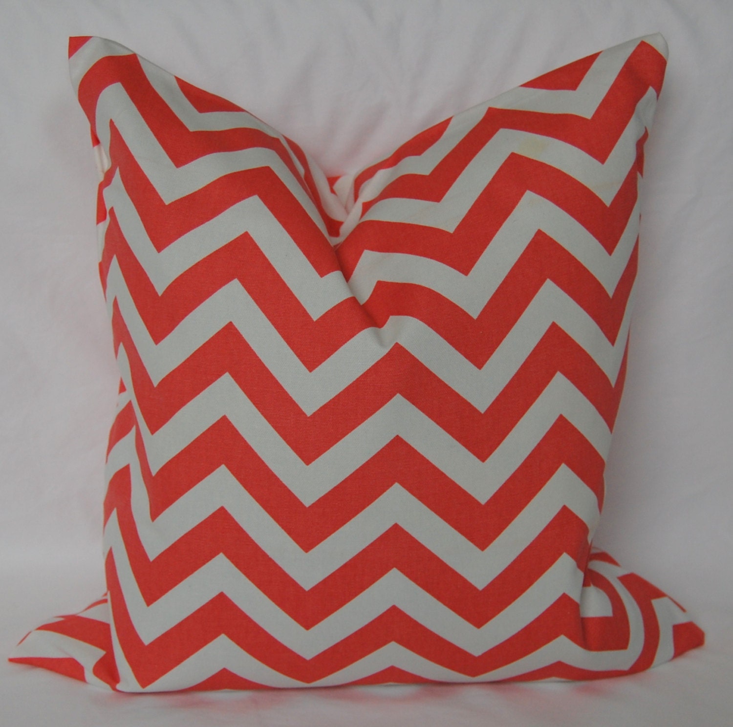 Lacey Pillow Cover in Coral Chevron