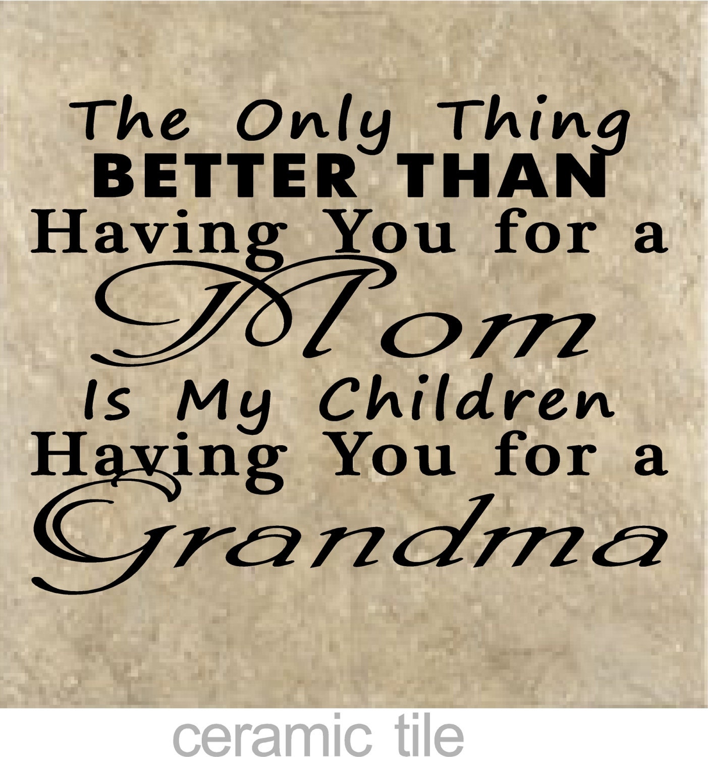 Mom only thing better GRANDMA Vinyl Lettering-Wall Decals-House-Design-9" x 11" - MOTHERS DAY Gift