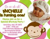 Mod Monkey Birthday Party Invitations - Mod Monkey Invites - Mod Monkey Invitation - Boy or Girl - Digital file