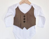SALE, 6-9mths, Baby waistcoat onesie, baby vest, smart bodysuit, baby wedding outfit, baby suit, baby boy clothing, Etsy UK