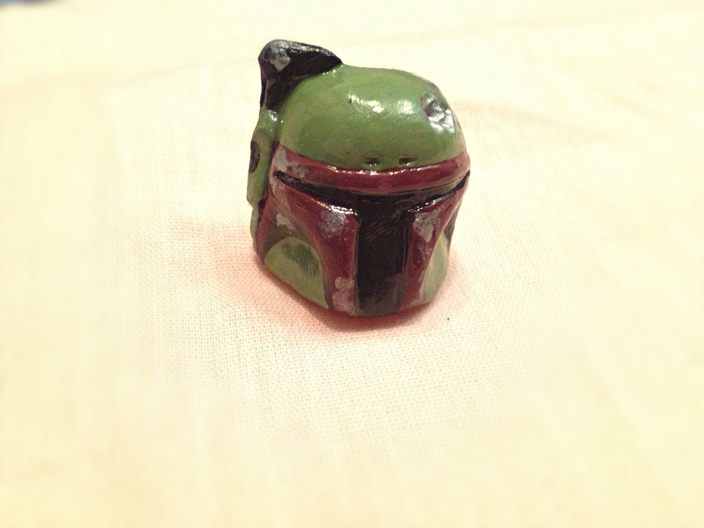 Handmade polymer clay Boba Fett ring