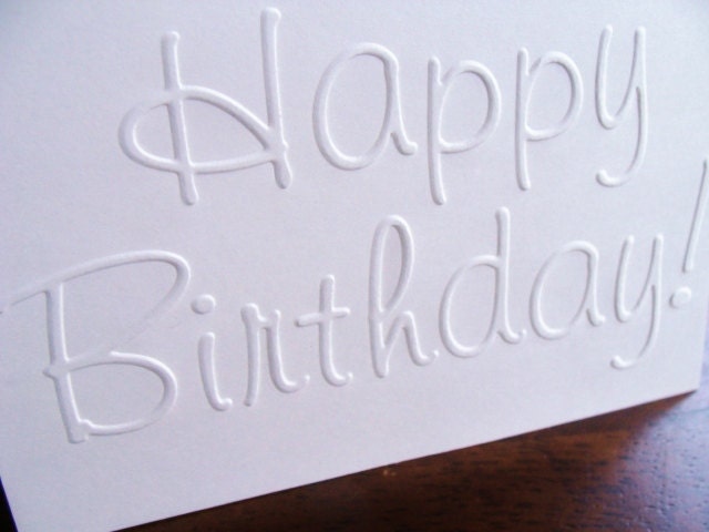 Set of 8 Happy Birthday Cards, Embossed Cards, Notecards, Stationery, Paper Goods, Handmade Cards