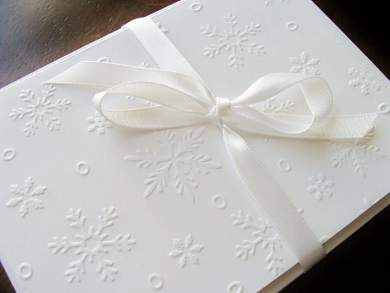 Set of 8 Snowflakes, Blank Cards, Embossed Cards, Christmas Cards, Stationery, Paper Goods, Handmade Cards