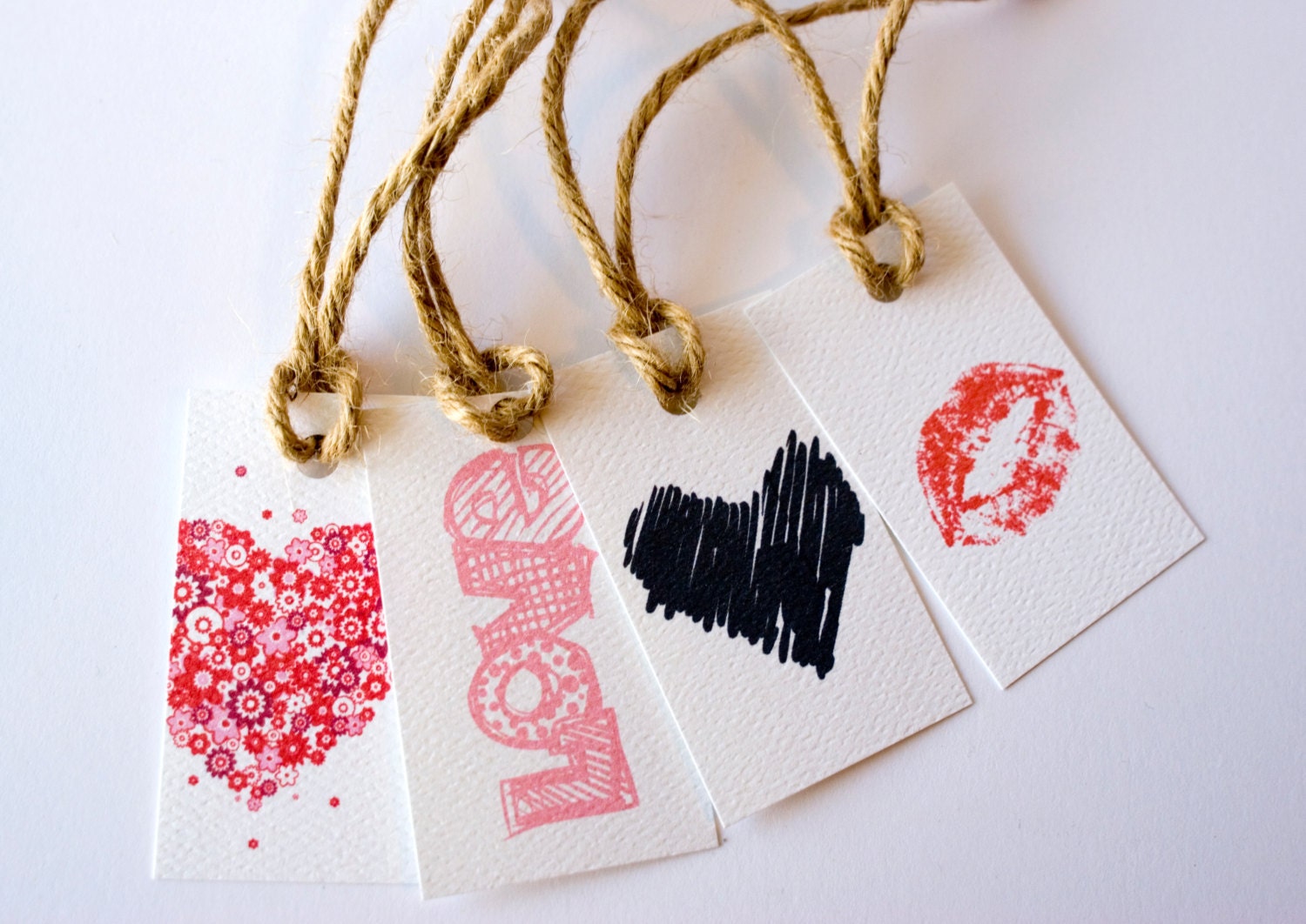 Gift Tag - handmade - White gift tag - Love gift tags - paper goods - Birthday Gift Tag