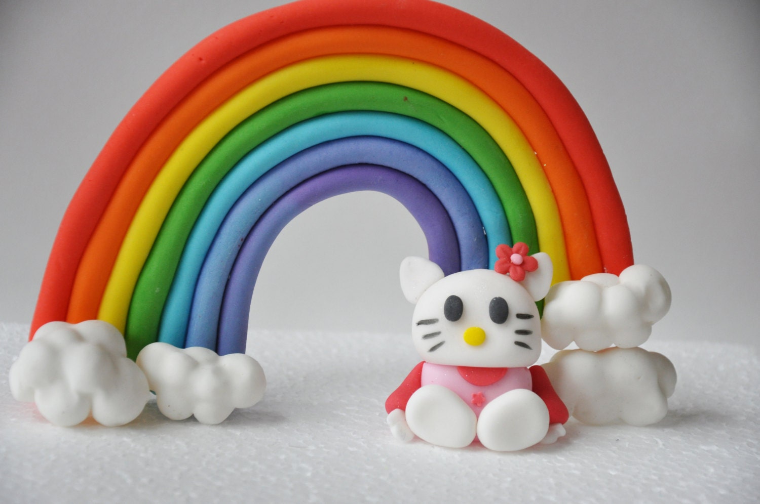 3D Fondant Cake Topper- Rainbow , Clouds perfect for Birthday Cakes. Il_570xn