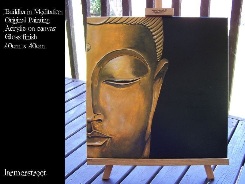 Canvas Art - Buddha in Meditation 40 x 40 cm