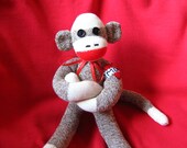 Kia Rockford Red Heel Sock Monkey - Mom Tattoo 16" Handmade