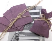Linen SET OF 100 Wedding Favor Bags or Gift Bag Natural burlap Purple