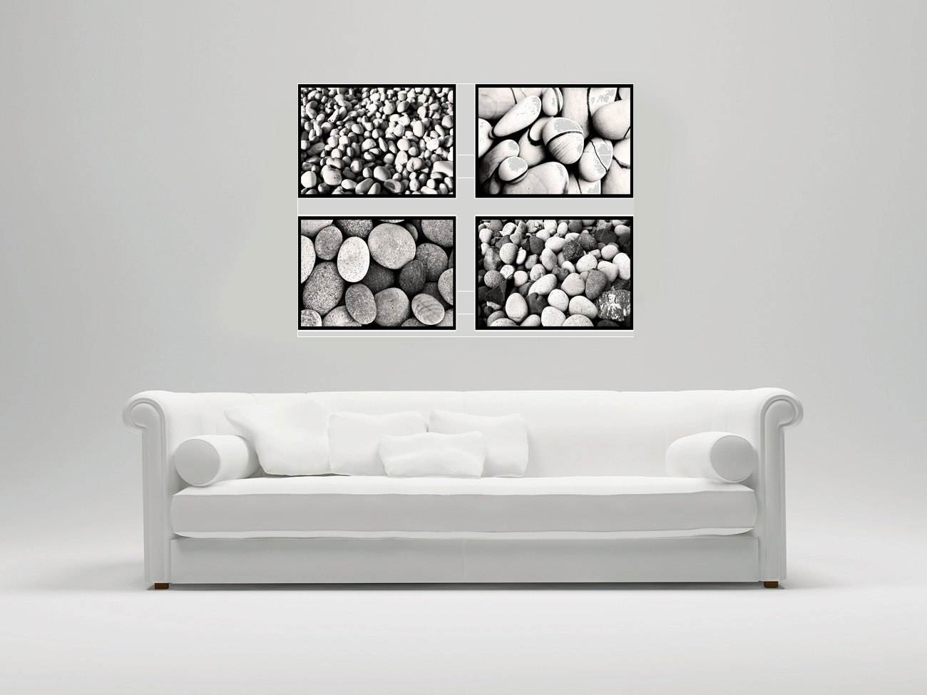 Pebbles and stones Prints Set of four