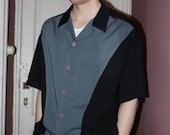 vintage 1950 man shirt,black and blue...this must be a nineties repro....