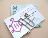 Business card / Money clip Longevity, handmade,  Men, Women, silvered copper wire