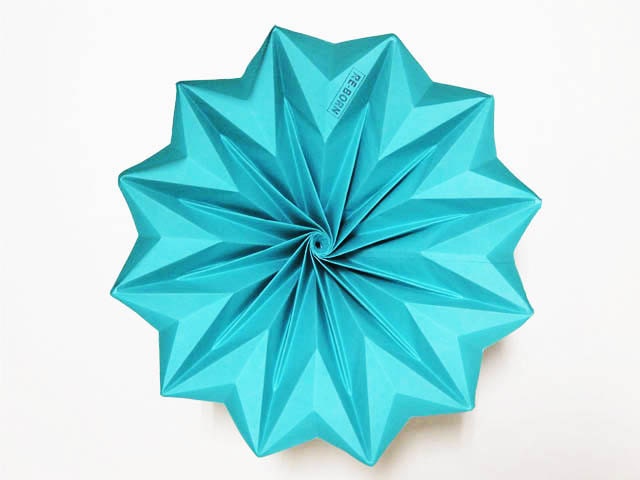 Flower/Origami Paper LampShade-Turquoise