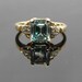 Feminine 1940s 14K Two Tone Emerald Cut Blue Zircon Ring - RGZC100P