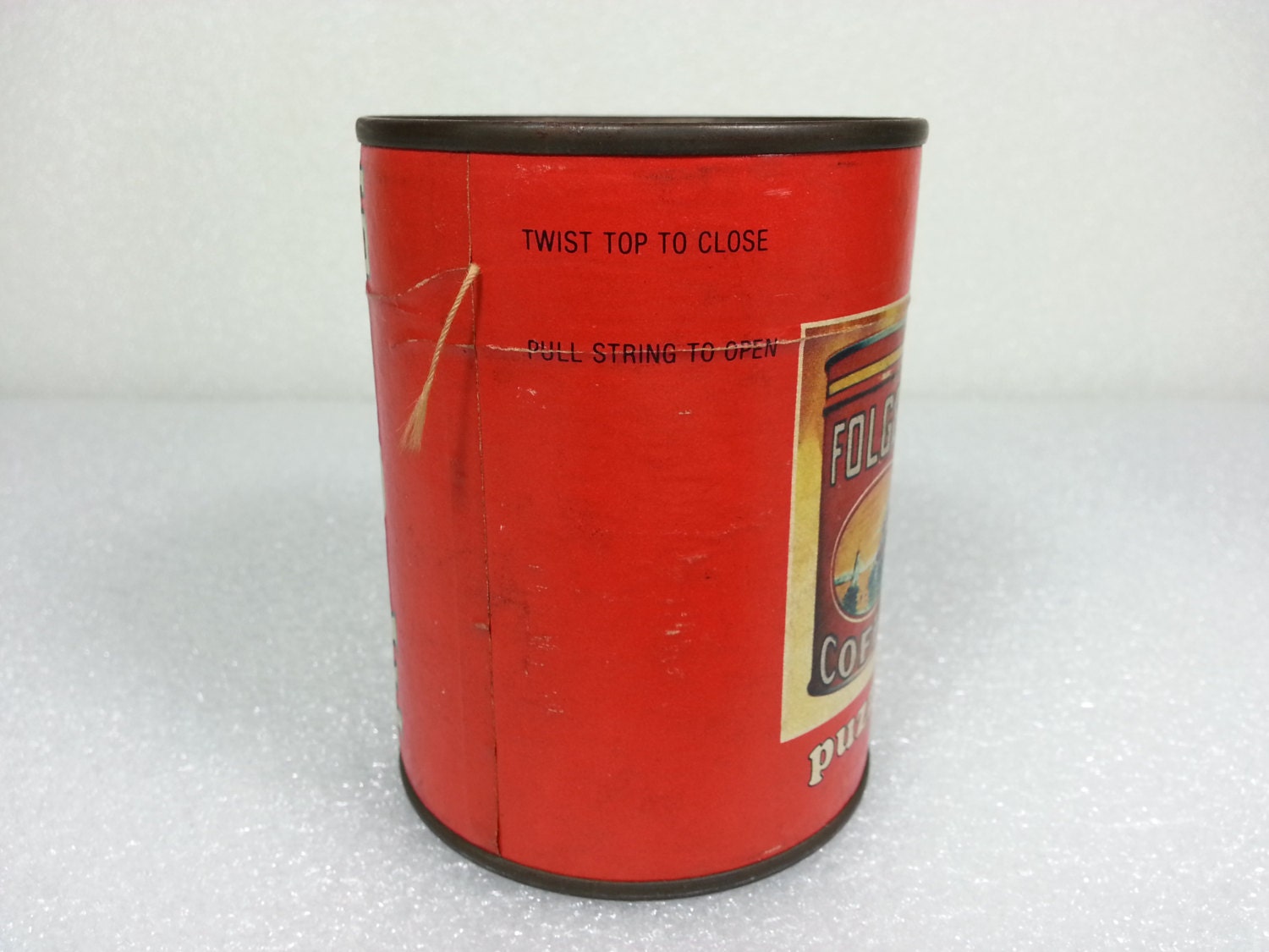 Folgers Coffee Miniature Advertisement Tin With Puzzle