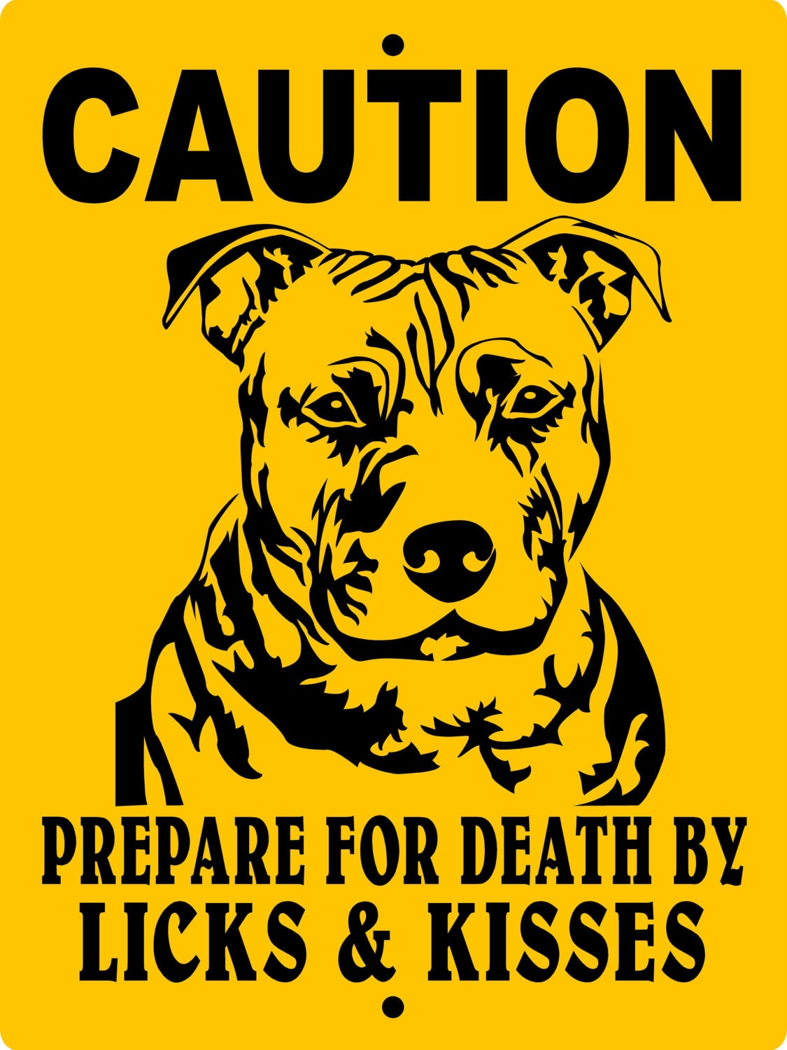 Pitbull Dog Sign 9"x12" "ALUMINUM" CPBLK