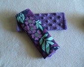 Purple Floral & Purple Minky Car Seat Strap Covers