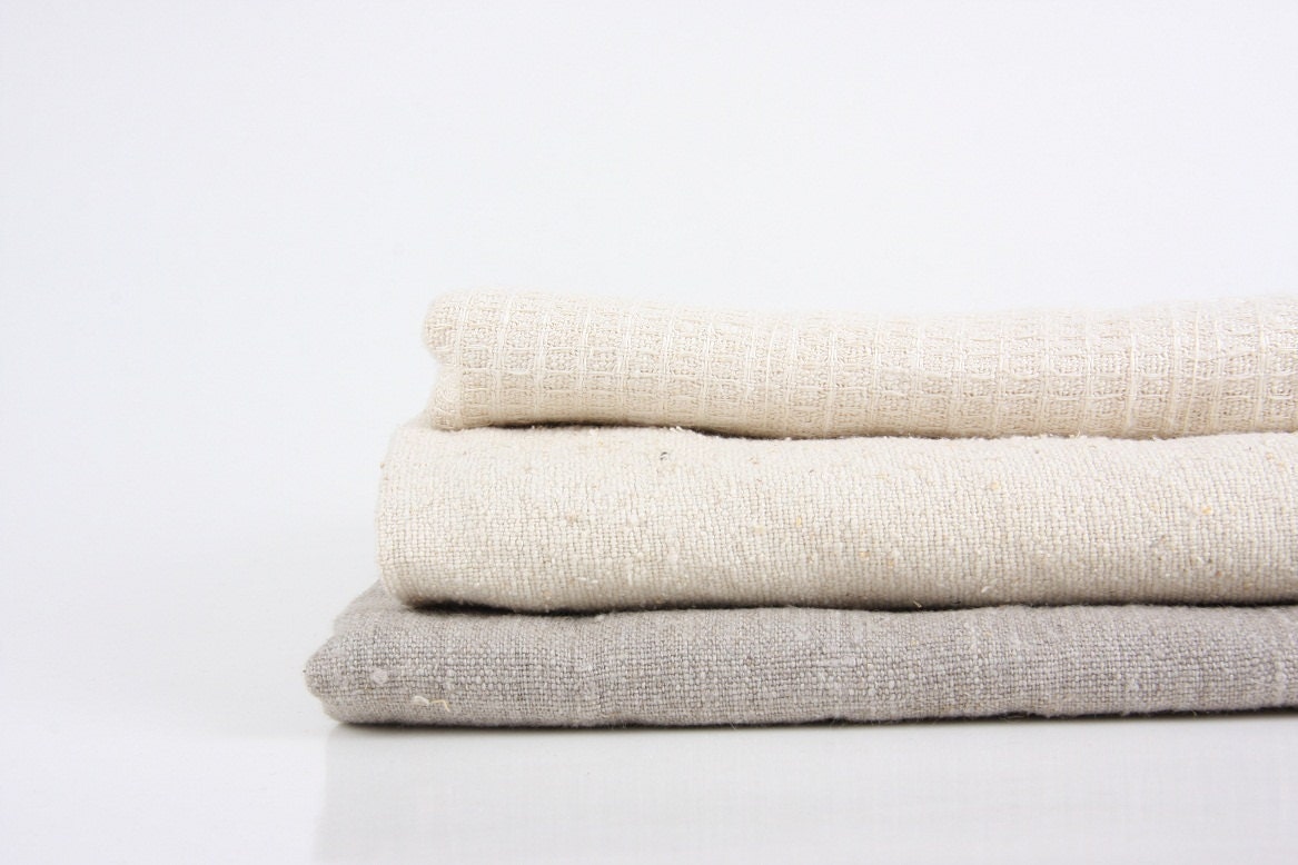 natural washcloth 6 x 10 ", handmade from natural linen, hemp or wild-silk - malacosmetics