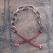 Antique Gold Chunky Chain Bracelet - Statement Jewelry - Deep Red and Gold - Stackable