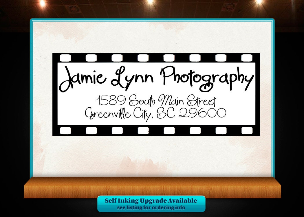 Photographer ad Film Return Address Custom Rubber Stamp - Great for Gifts, Professional Use or Everyday Use Great Gift - Style 1361