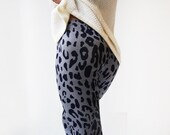 Free shipping Leopard Print Leggings, Grey and blue Leggings - MikiBeFashion